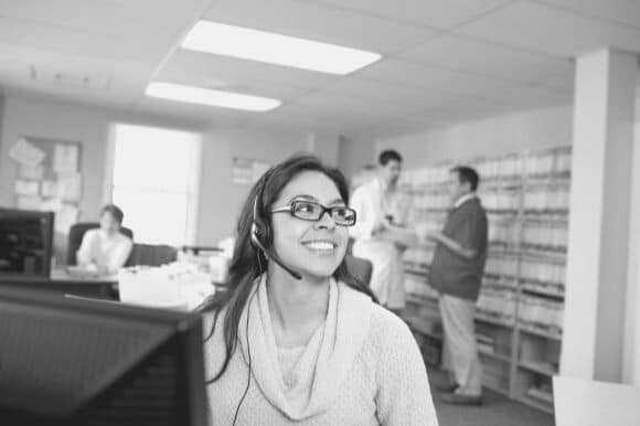 An office manager working.